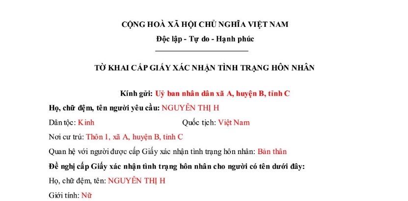 Dịch vụ xác nhận tình trạng hôn nhân trọn gói giá rẻ năm 2022 tại Bình Dương