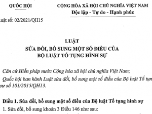 Tổng hợp 3 điểm mới tại Bộ luật Tố tụng Hình sự sửa đổi 2021