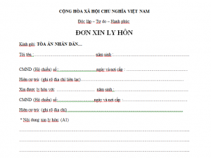 Mẫu đơn xin ly hôn cập nhật mới nhất 2022- Tải xuống mẫu đơn