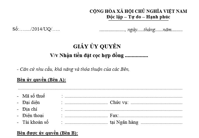 Mẫu giấy ủy quyền làm thủ tục sang tên nhà đất năm 2023